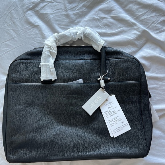 Calvin klein platinum leather briefcase - Picture 2 of 7